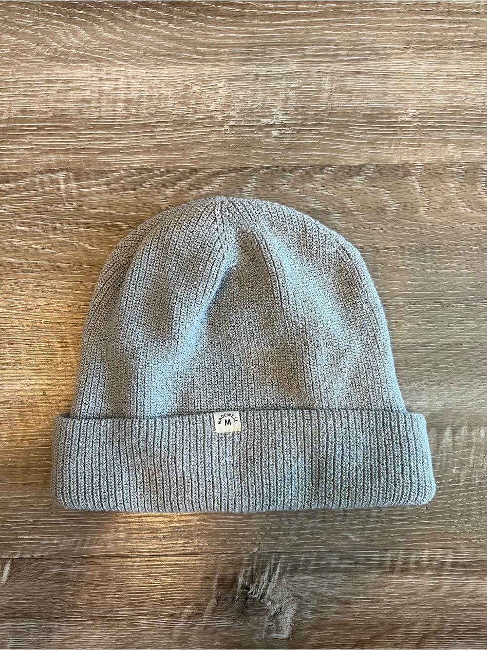 Madewell Light Grey Beanie Recycled Cotton Polyester Blend